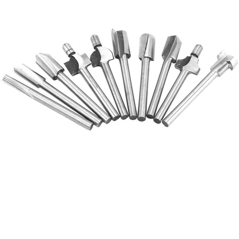 10 Stück 3,2 Mm 1/8" Mini-tig-hss-holzfräser-bits, Holzfräswerkzeug, Rotierende Schnellschneid-fräsköpfe Für Holzbearbeitung, Schreinerei, Gravur, Passend Zum Bohren