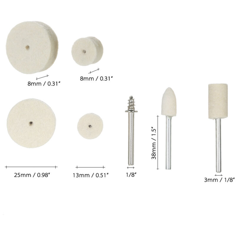 129-teiliges Set Aus Filz- Und Wollpolierscheiben Für Werkzeuge – Professionell Für Metall Und Schmuck