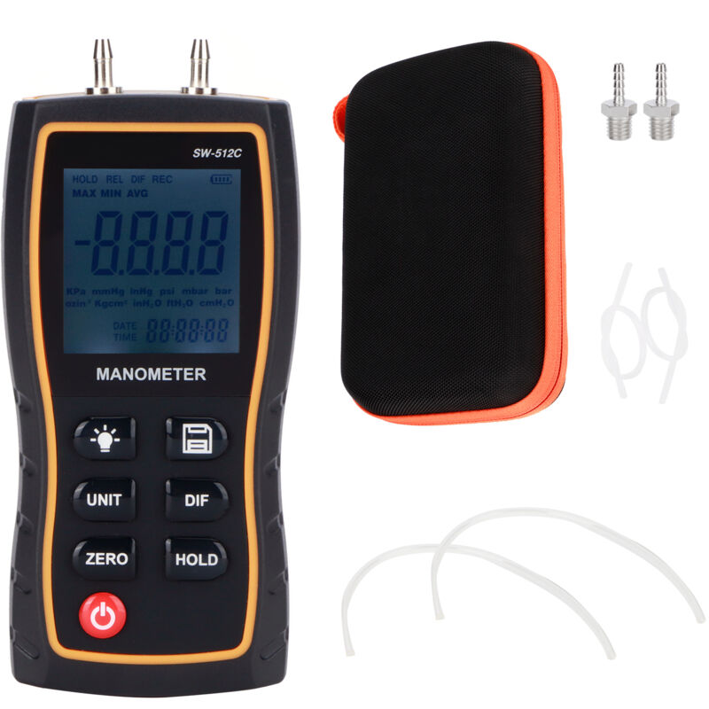 Sndway Digitales Differenzdruckmessgerät, Tragbares Luft-gas-druckmessgerät ± 103,42 Kpa