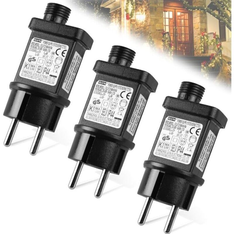 Led-transformator 31v 6w: 3 Stück Steckdosen-flackerlichter Mit Timer-funktion, Wasserdichter Ip44 Led-transformator, Speicherfunktion, 8 Modi, Für Weihnachtsbeleuchtung