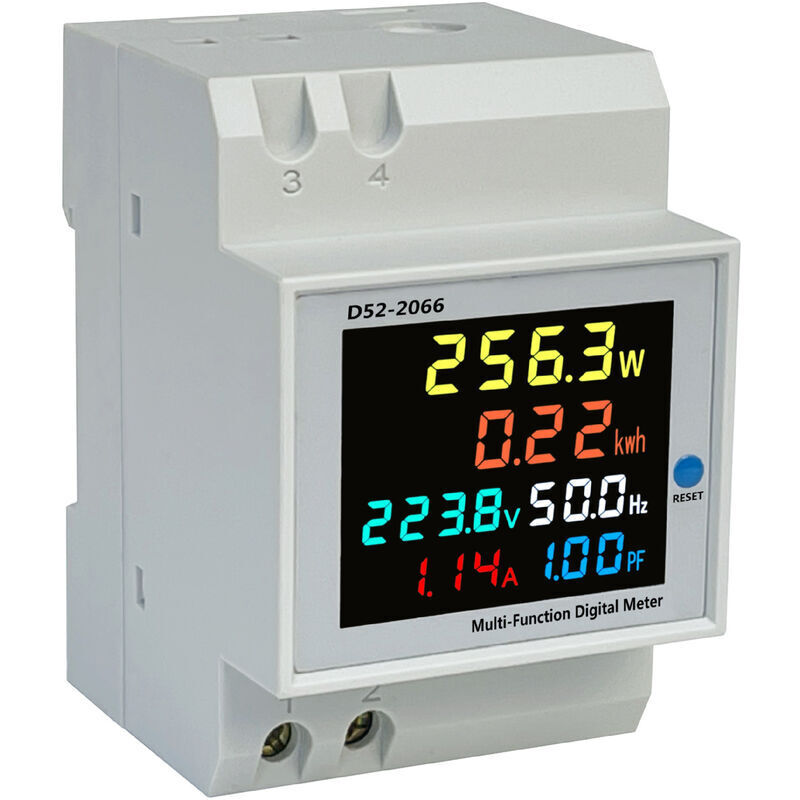Digitaler Ac-stromzähler 40-300 V 100 A - Kalibrierter Wechselstrom-kwh-zähler - Amperemeter - Voltmeter - Zwischenzähler - Din-schienenmontage - Ct-typ