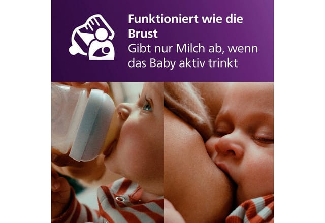 Philips AVENT Babyflasche Natural Response Babyflasche, 2er-Pack, langsame Durchflussrate