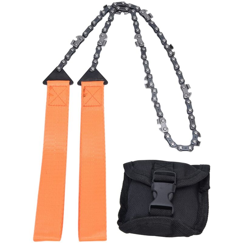 24 Zoll Outdoor-taschen-kettensäge, Survival-reißverschluss-handsäge, Kettensäge-werkzeug Zum Holzsägen, Orange, Tragbare Survival-säge