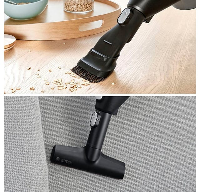 BOSCH Akku-Stielstaubsauger Unlimited 6 BCS611AM, made in Germany, 10 Jahre Motorgarantie, leicht, beutellos, Akku wechselbar, alle Bodenarten, hohe Saugkraft, lange Laufzeit, weiß