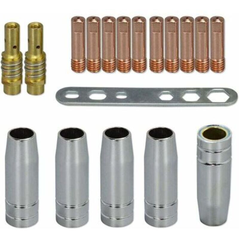 Kontaktspitze Mb15 15ak 0,8mm M6 & Düsenhalter, Diffusor Und Schutzkappe Für Mig-schweißbrenner Mb15 15ak 18er-pack