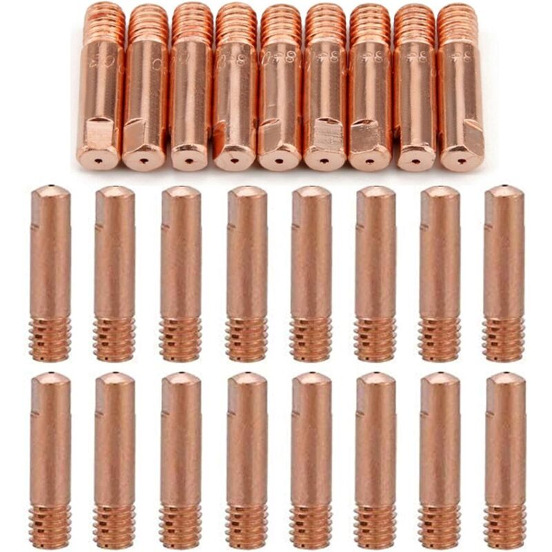 40er-set Düsen Für Gas Mb15 15ak, Kontaktdüsen, Düsenhalter Verbrauchsmaterial Für Mig/mag-schweißbrenner 0,8/1,0 Mm, Mig-kontaktdüsen, Mig-schweißgerät (20 Stück - 0,8 Mm, 20 Stück - 1,0 Mm)