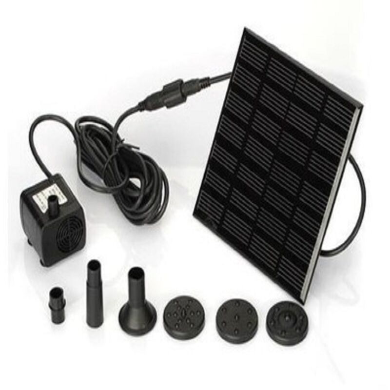 7v 1,2w Solarpumpe Für Brunnen, Solar-wasserpumpe Mit 6 Düsen, Set Aus Tauchfähiger Bürstenloser Pumpe, 1111 Cm, Kabellänge 3 M