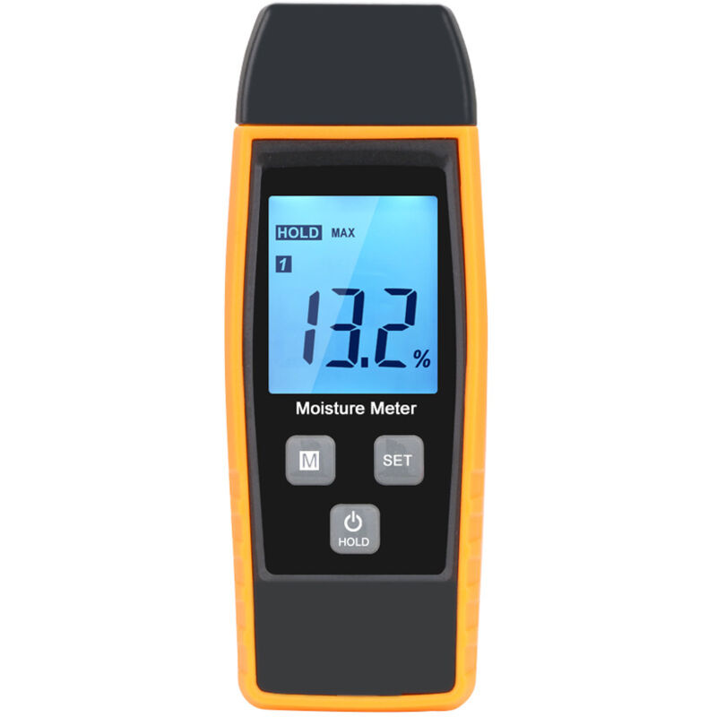Feuchtigkeitsmesser, Feuchtigkeitsmessgerät Für Wände Und Holz, Leckdetektor, Feuchtigkeitsmesser, Feuchtigkeitsmessgerät Für Zementmörtel, Wassergehaltsmesser Mit Lcd-hintergrundbeleuchtung (gelb)
