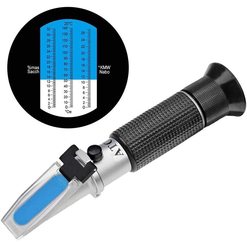 Brix-reflektometer Mit Atc, Tragbares Brix-hydrometer, Tragbarer Brix-lesetester Zur Messung Des Zuckergehalts In Obst, Saccharimeter-reflektometer