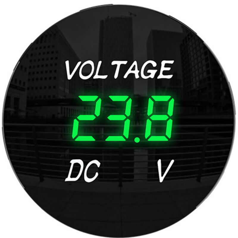 Digitales Led-voltmeter Dc 5-48v Für Auto, Motorrad, Pkw, Lkw, Boot (grünes Licht)