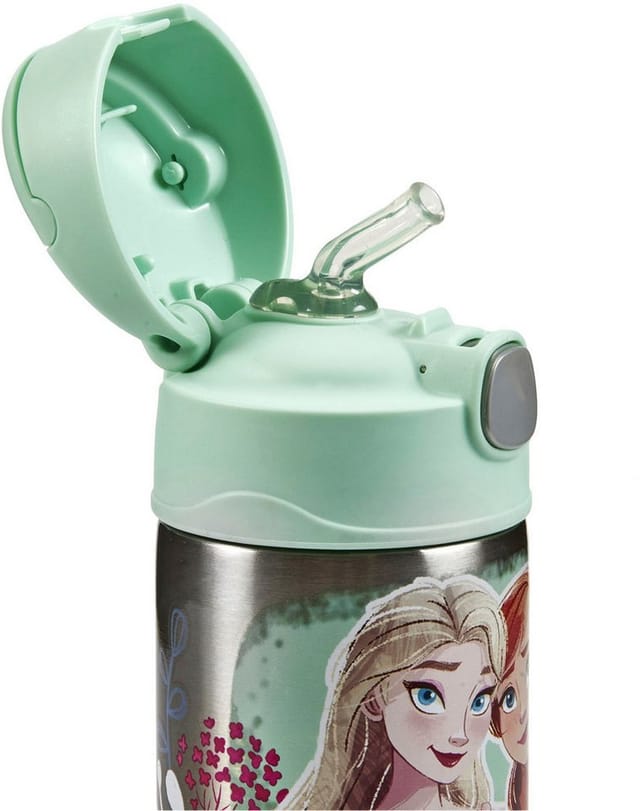 THERMOS Isolierflasche FUNTAINER STRAW BOTTLE, doppelwandiger Edelstahl, spülmaschinenfest, 0,35l, mit Silikonstrohalm, absolut dicht
