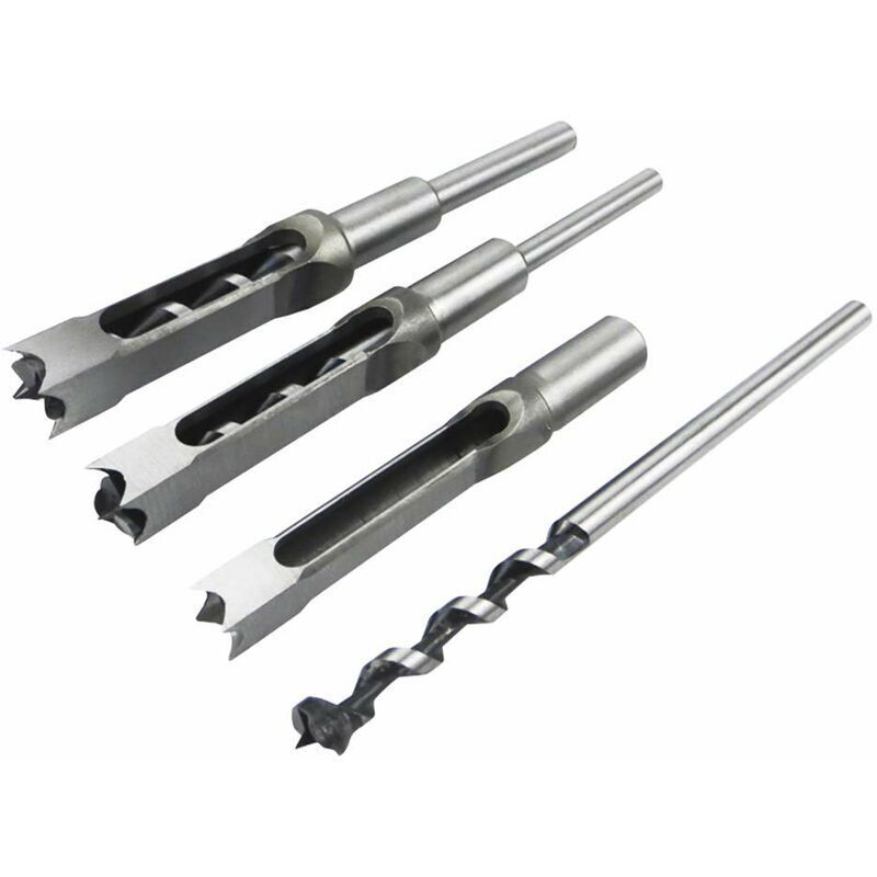 4-teiliges Set Aus Quadratischen Hss-bohrern Für Holzbearbeitung – Zapfenbohrer – Konische Bohrer – Für Holzarbeiten – Lochsäge – Elektrowerkzeug-set – 1/2, 1/4, 5/16, 3/8 Zoll