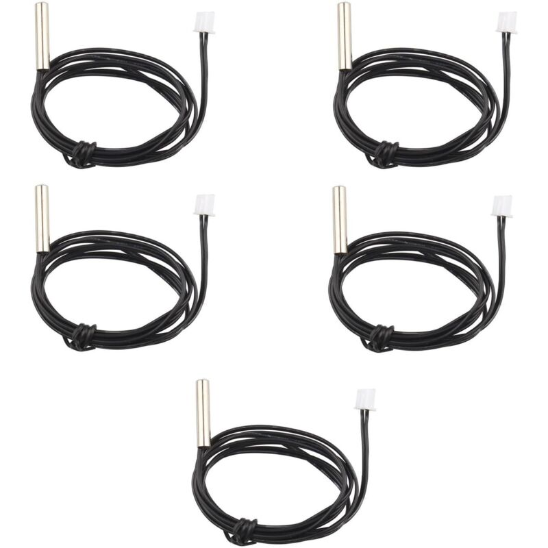 5er-pack Ntc 10k 1% 3950 Thermistor-sonden, Wasserdicht, Mit 1 M Verlängerungskabel, Temperaturfühler, Anzeige Für Klimaanlagen/kühlschränke Im Auto.