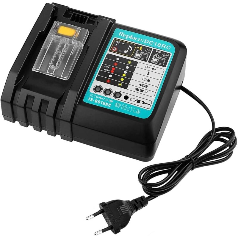 Ersatz-ladegerät Dc18rc, Schnellladegerät Mit Led-display, Für 14,4 V Und 18 V Akkus, 3-a-ladegerät Für Makita-werkzeuge (eu-stecker)