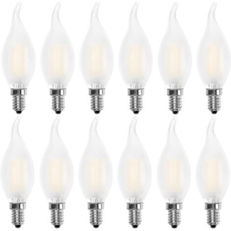 Led-glühlampe E14, Kerzenform, Warmweiß 2700k, 4w (entspricht 40w Glühlampe), 400lm, 12er-pack