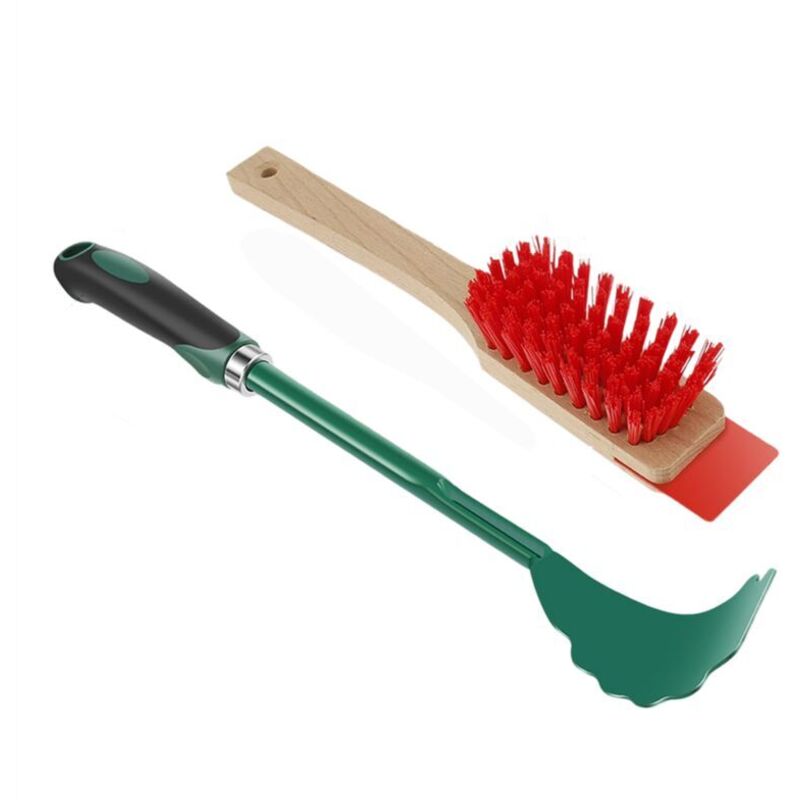 Ergonomischer Langstiel-rasierschaber Mit Harter Bürste Zur Rasenreinigung