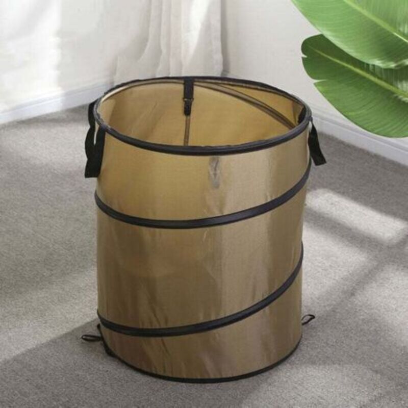 Robuster Pop-up-gartensack 85l (ø45 X 55cm), Wiederverwendbarer Pop-up-mülleimer Für Garten, Camping, Picknicks Und Als Abfallsack Für Den Außenbereich. (dunkelgrün)