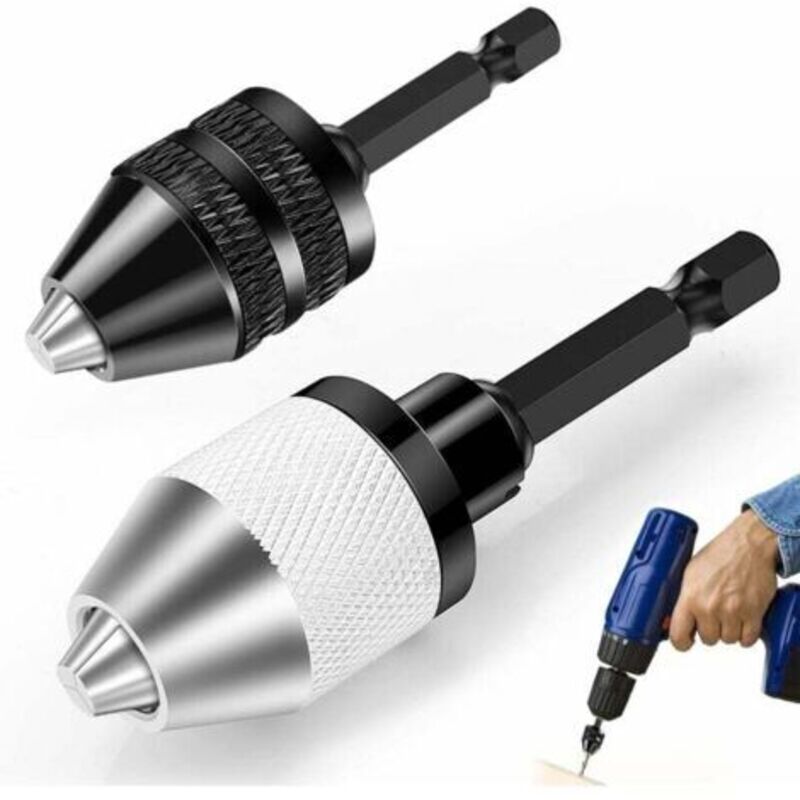 2 Stück Bohrfutter, Selbstklemmendes Sechskant-bohrfutter 6,35 Mm (1/4"), Bohrfutter Für Schrauber Mit Spannbereich 0,3–6,5 Mm, Schlüsselloses Bohrspannfutter, Für Elektrische Bohr-schrauber, Werkzeug