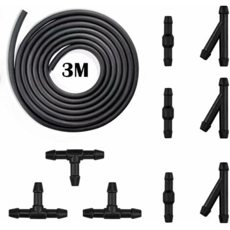 10-teiliges Scheibenwaschschlauch-set, 3m Scheibenwaschmittelschlauch, Nebeldüse Für Scheibenwaschanlage, Schlauch Mit Anschlussstück
