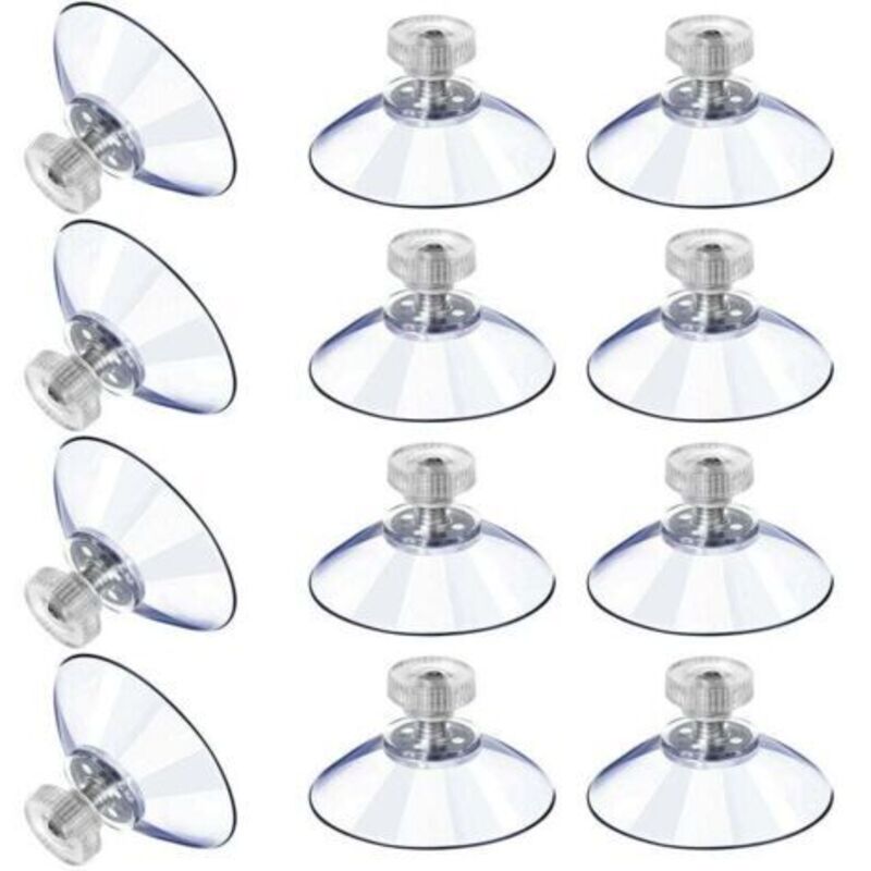 12 Große Saugnäpfe, Kunststoff-saugnäpfe, Transparente Anti-kollisions-gummisaugnäpfe, Robuste Pvc-saugnäpfe Mit Metallschraube Und Mutter, Ersatzsaugnäpfe (40m5-10)