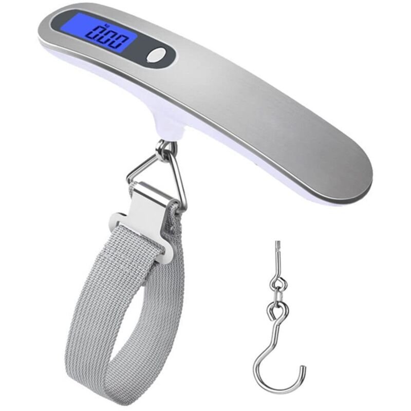 Digitale Waage 50 Kg – Tragbare Gepäckwaage – Design Aus Weißem Edelstahl
