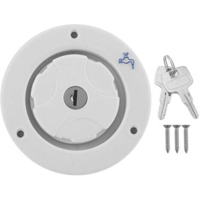 Wasserdichter Tankdeckel Mit Verriegelung Für Süßwassereinfüllstutzen, Schwerkraftbefüllung, Mit 2 Schlüsseln, Weiß, Für Wohnmobile, Caravans Und Rvs (weiß)