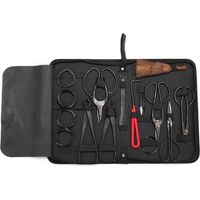 Set Aus 10 Bonsai-gartenwerkzeugen Aus Kohlenstoffstahl Mit Nylon-etui