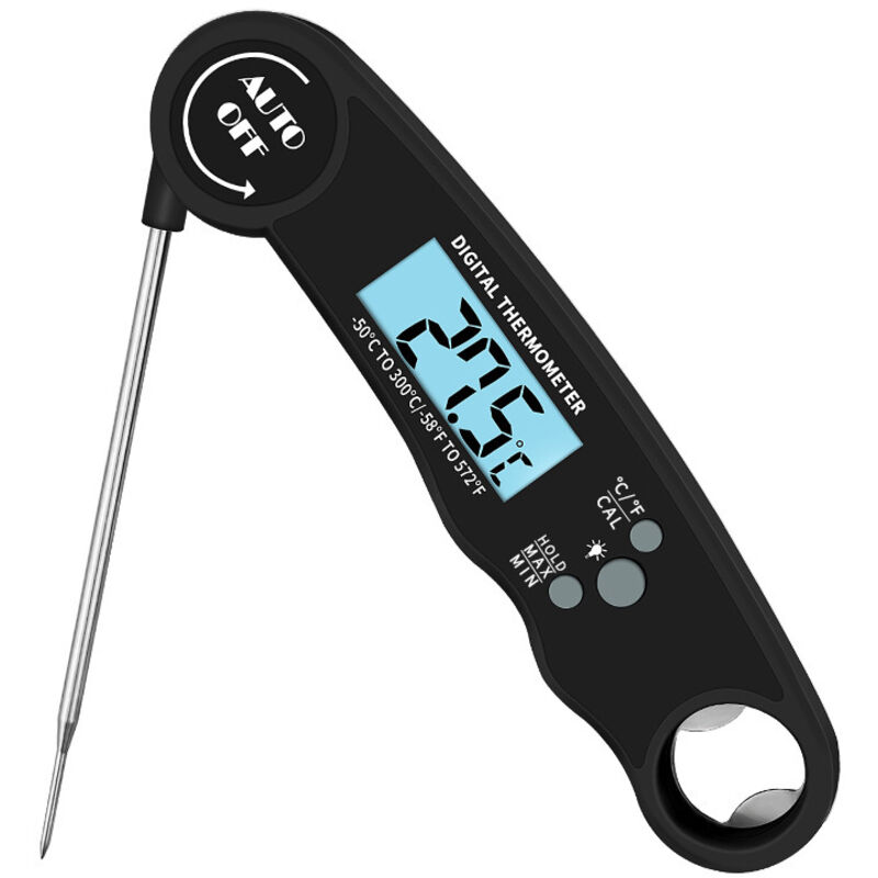 Faltbares Digitales Thermometer Mit Langer Sonde Und Lcd-bildschirm Für Küche Und Grillen