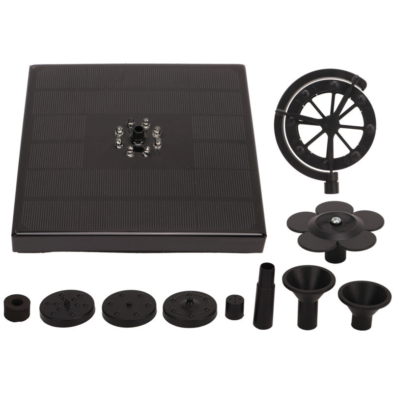Solarbrunnenpumpe Mit Led-betriebenem Vogelbad, 8 Düsen Und Windmühle Für Den Außengarten.