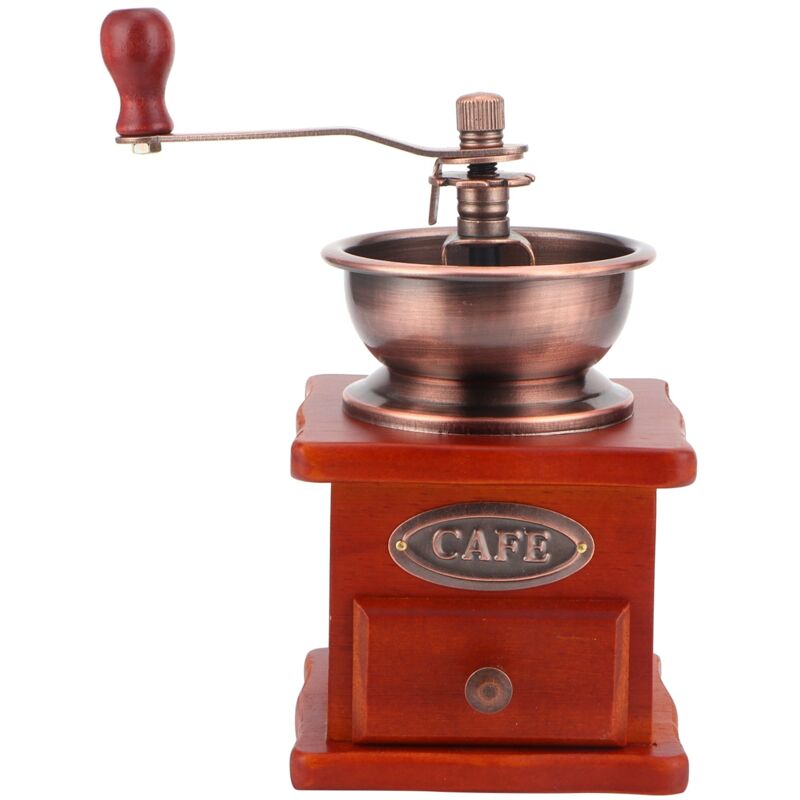 Hand-kaffeemühle, Klassische Kaffeemühle Mit Verschleißfesten Mahlkernen, Vintage-handkurbel Aus Holz Für Den Haushalt
