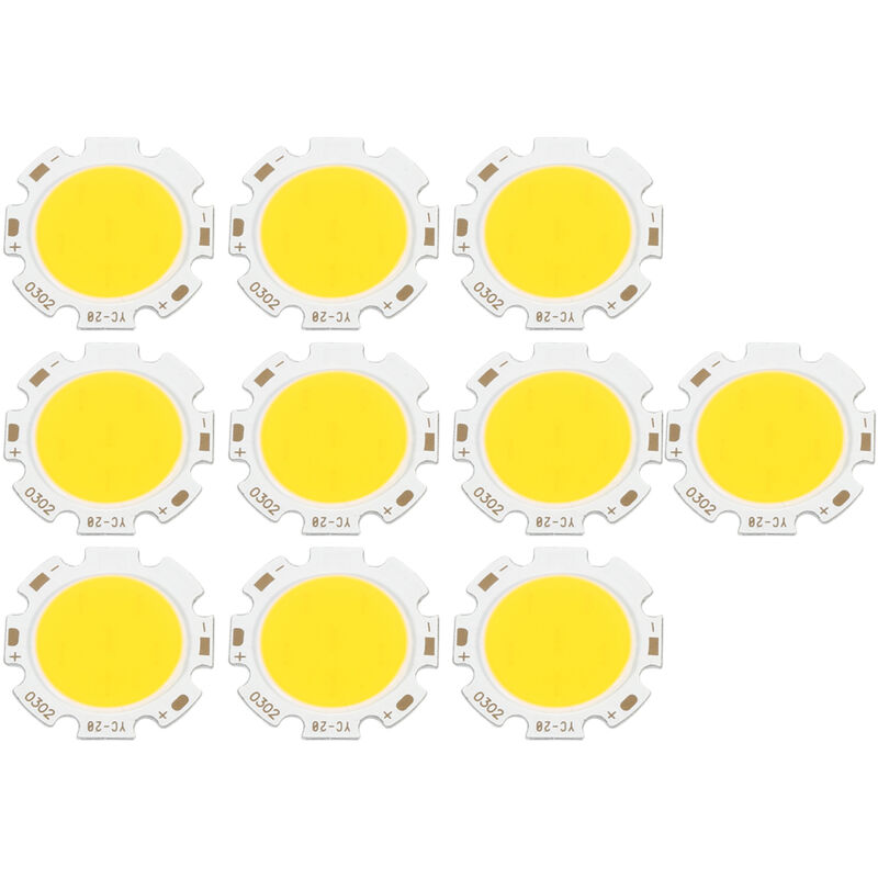 Rosvola 10 Stück Runde Cob 3w Hochleistungs-led-chip-glühbirne, Warmweißes Licht