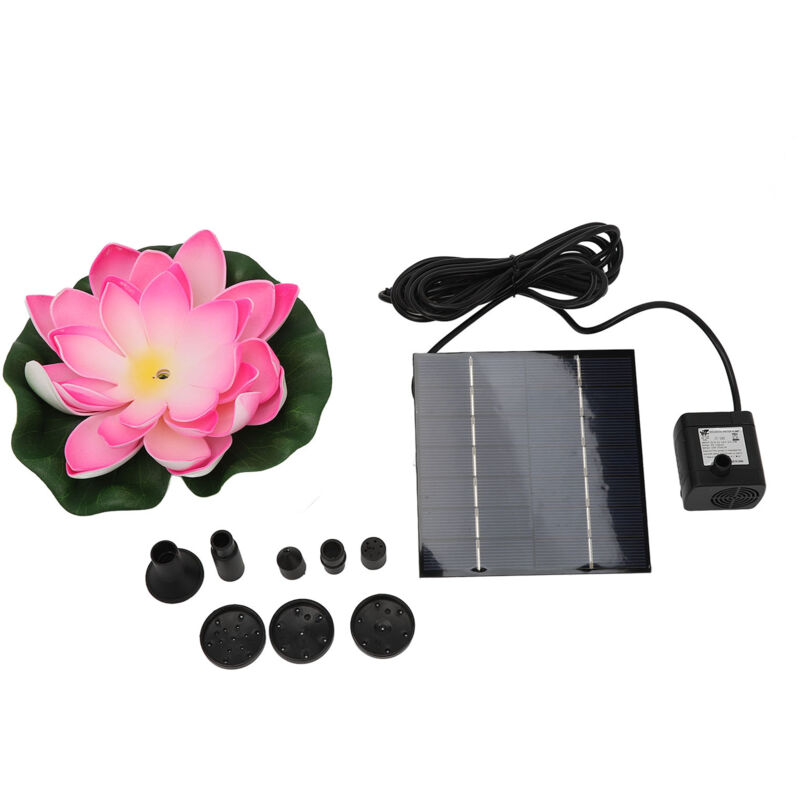 Solare Wasserpumpe Lotusblume, Landschaftsgestaltung, Schwimmende Vogeltränke-brunnen Für Fischteich, Garten, Terrasse, Aquarium, 1,4 W.