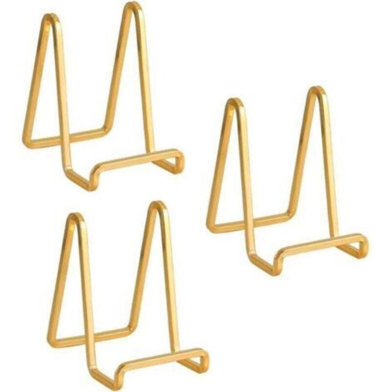Chevalet Ständer Tellerhalter - 4,5 Zoll Metall Tellerständer Dekorativ - Bilderrahmenständer Für Den Tisch - Eisenständer Für Teller, Buch, Küche, Postkarte, Kunst - Gold