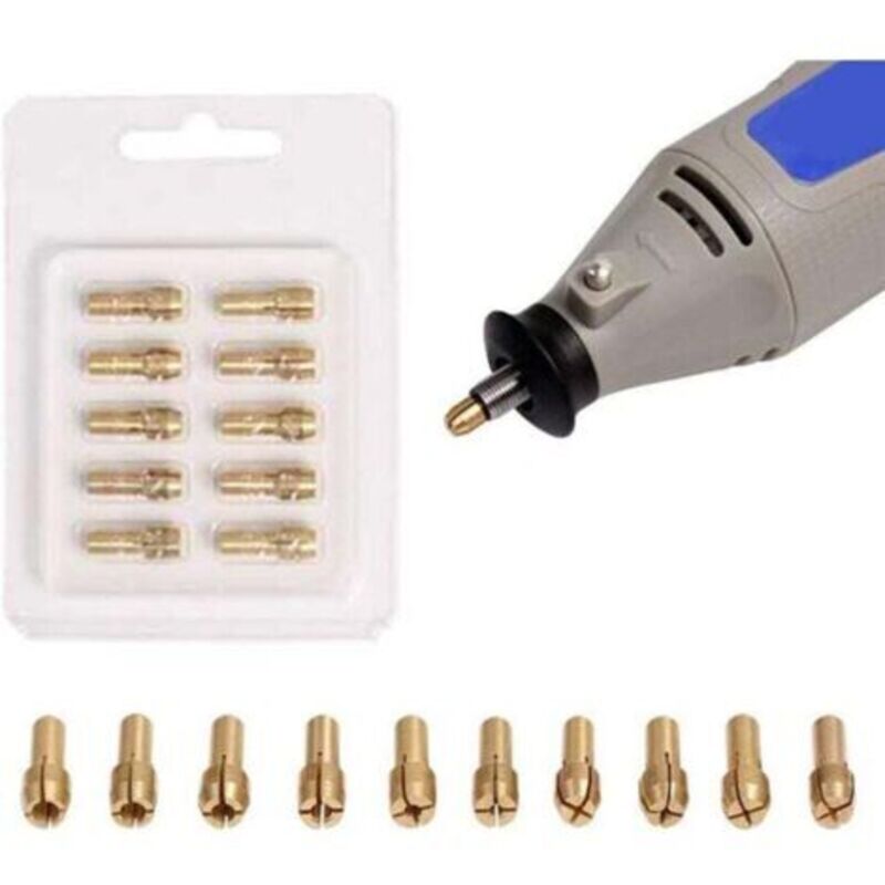 Satz Von 10 Präzisions-messing-spannfuttern, 0,5-3,2 Mm, Für Bohrmaschine - Rotierende Werkzeuge Für Elektrische Spannfutter