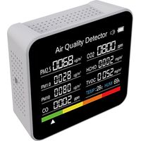 Co2-detektor, 9-in-1-luftqualitätstester, Tragbarer Batteriebetriebener Kohlendioxid-detektor Für Hcho, Tvoc, Temperatur Und Luftfeuchtigkeit, Luftqualitätsmonitor
