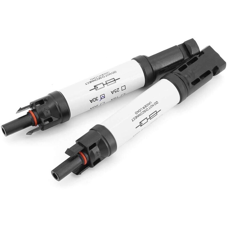 Mc4-steckverbinder Mit Sicherung, 30-a-sicherung Mc-4-stecker Männlich/weiblich Für Solarmodul, Adapter Für Photovoltaik-solarkabel Für Photovoltaische Solaranlagen (30 A)