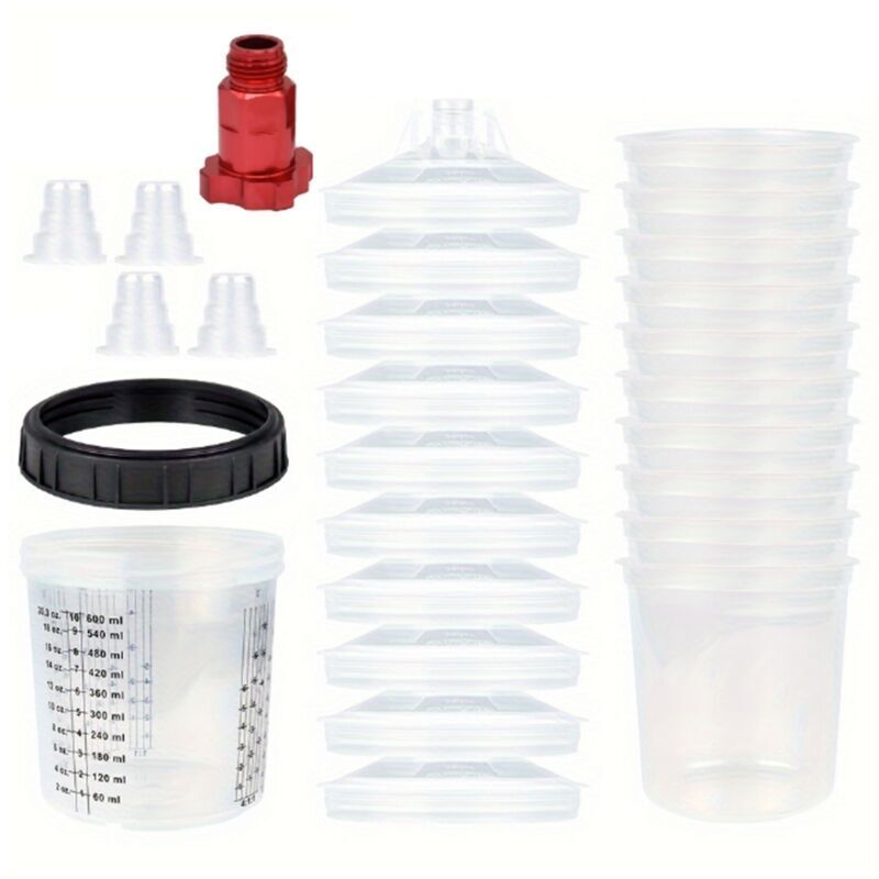 Einweg-farbbecher 600ml Mit Spritzpistolenanschluss, Schnellmischer Typ H/o, Außengewinde 16x1.5mm