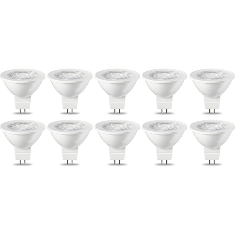 Set Mit 10 Led-lampen Gu5.3 Mr16, 5 W, Warmweiß, Nicht Dimmbar, 220 V [energieeffizienzklasse G]