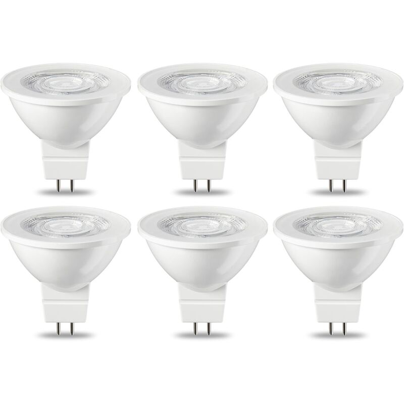 6er-pack Gu5.3 Mr16 Led-lampen, 5w, Warmweiß, Nicht Dimmbar, 220v [energieeffizienzklasse G]