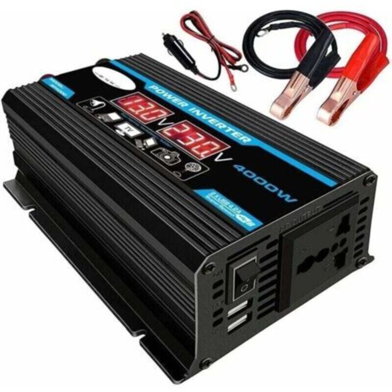 12 V Auf 220 V Wechselrichter, Reiner Sinus-wechselrichter 12 V Auf 220 V/110 V, 4000 W, Ladeumwandler, Adapter Mit Doppeltem Usb-anschluss, Modifizierter Transformator
