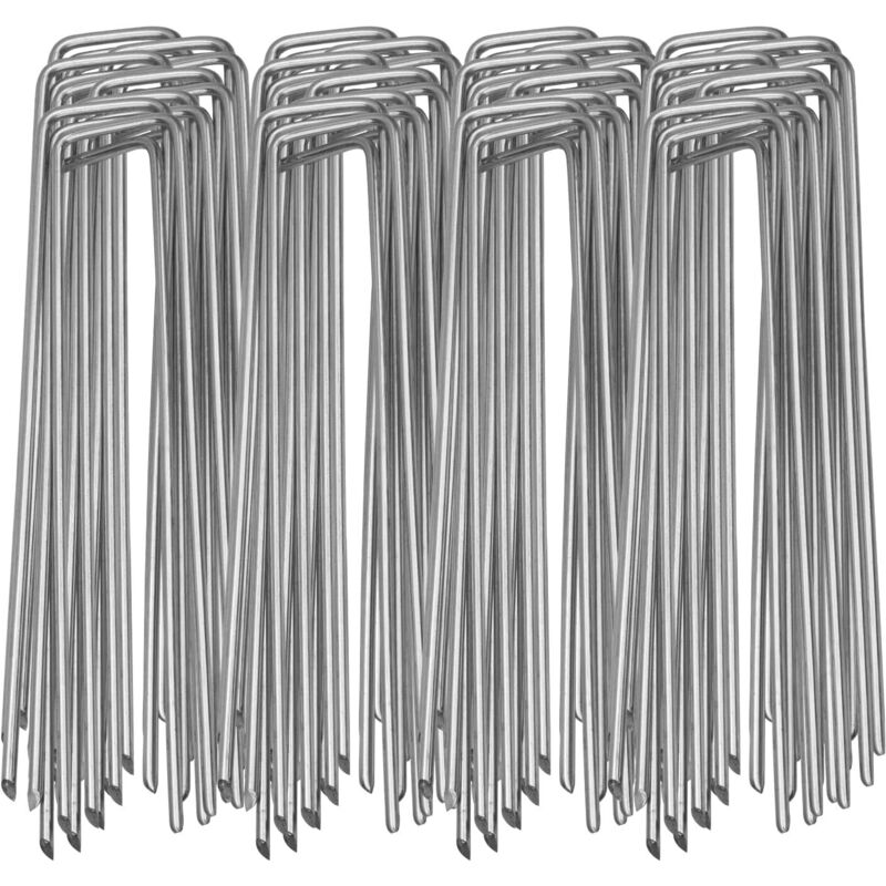 Packung Mit 100 Robusten Erdankern Für Unkrautvlies, Gartenvlies, Zäune Und Garten (2,54 X 200 Mm)