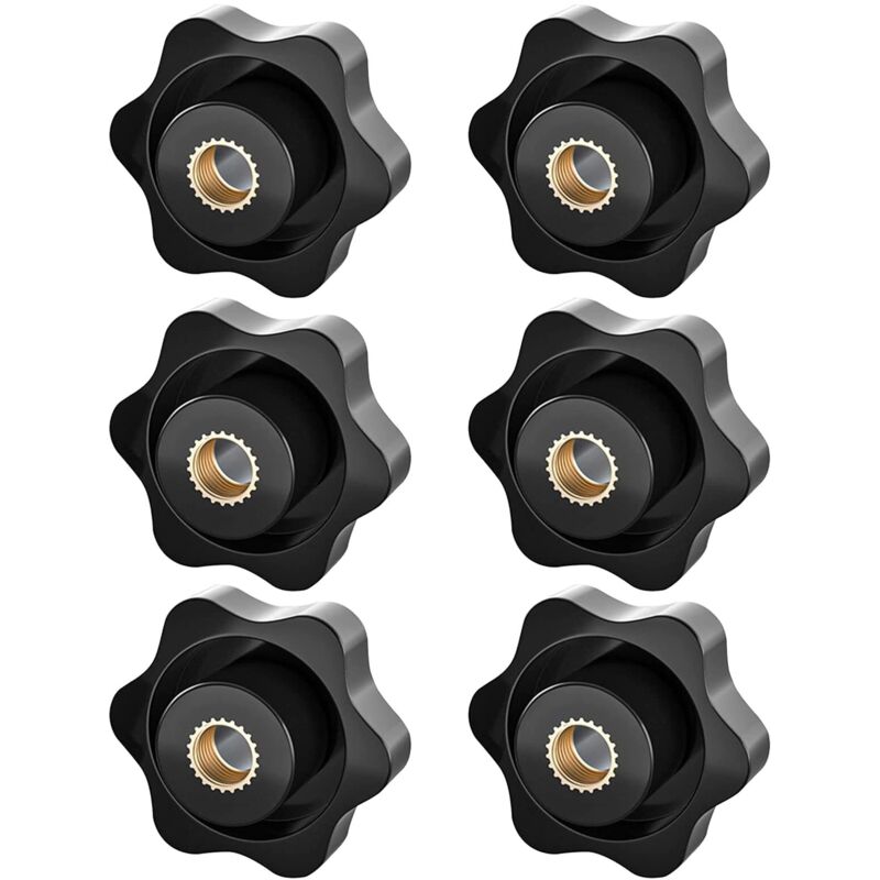 M8-sterngriff, Sternmutter, Gerändelter Griff Mit Gewinde, M8-befestigungsknopf, Sternkopf-mutter, Für Mechaniker, Möbel, Elektronische Geräte, 6er-pack