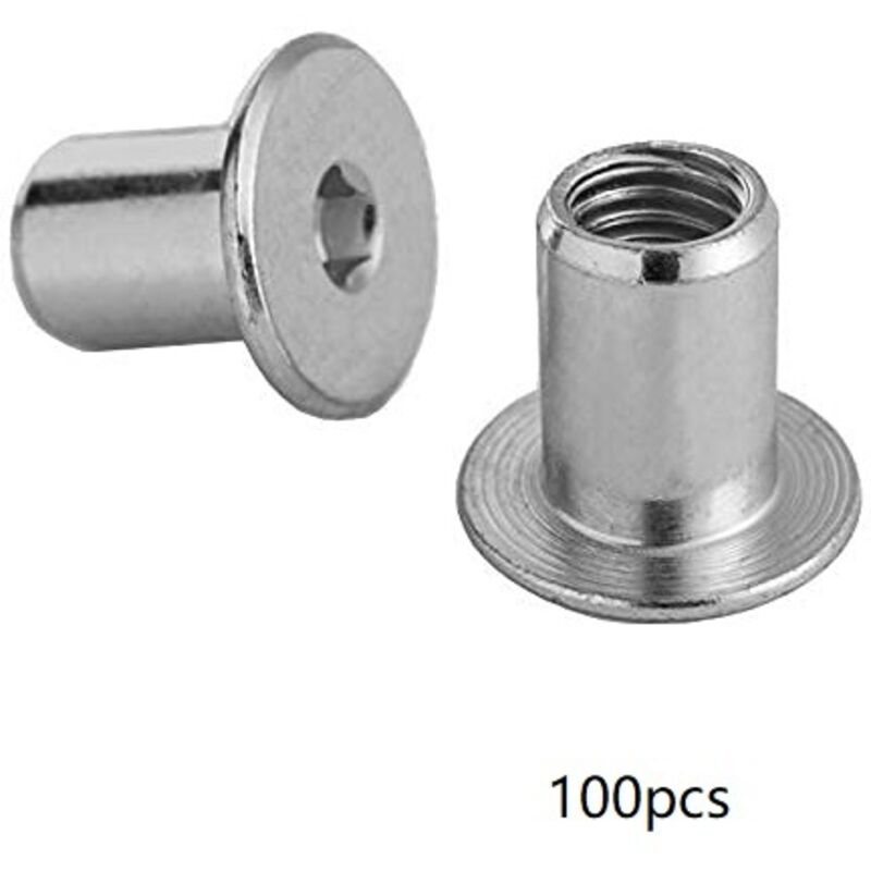 Sechskantschraube M6 X 15 Mm – Verzinkter Stahl – Flacher Kopf Für Inbusschlüssel – Packung Mit 100 Stück Für Sichtbare Verbindungen