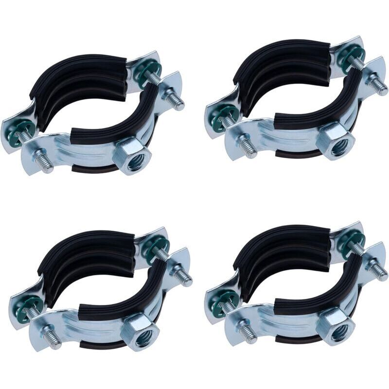 Schellen Für Rohre Von 25 Bis 29 Mm, Schwarze Gummibeschichtung, Zweiteiliger Halter Mit M8-wandbefestigungslöchern, Rohrhalter, Geteilte Aufhängeringe (4 Stück)