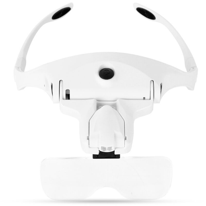 Lunette Lupe Mit 2 Leds - Beleuchtete Stirnlupe Zum Lesen, Für Alle Präzisionsarbeiten, Reparaturen, Nähen, Schmuck, Uhren Und Handwerk - 5 Abnehmbare Linsen (1,0x Bis 3,5x)