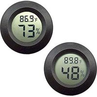 Mini Hygrometer Thermometer Lcd Digital Monitor Innen- Und Außenfeuchtigkeitsmesser Für Luftbefeuchter, Entfeuchter, Gewächshaus, Keller, Babyzimmer Schwarz-2 Stück