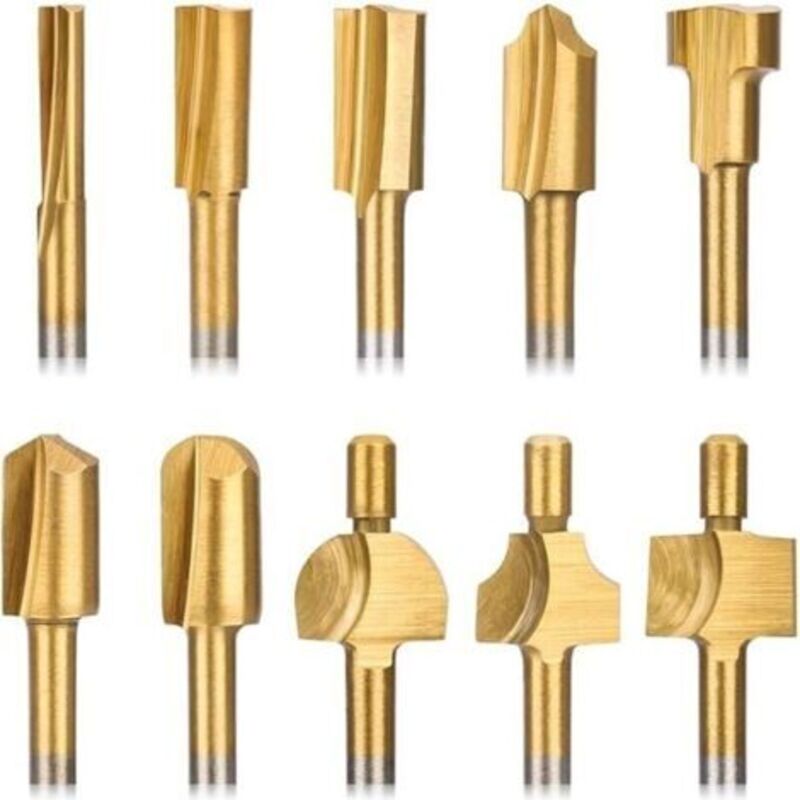 Fräser-set - 10-teiliges Fräser-set - Mini-fräser-set - 1/8" (3 Mm) - Hss - Holzbearbeitung - Zubehörset Für Multitools, Geeignet Für Dremel-multitools - 10-teiliges Fräser-set