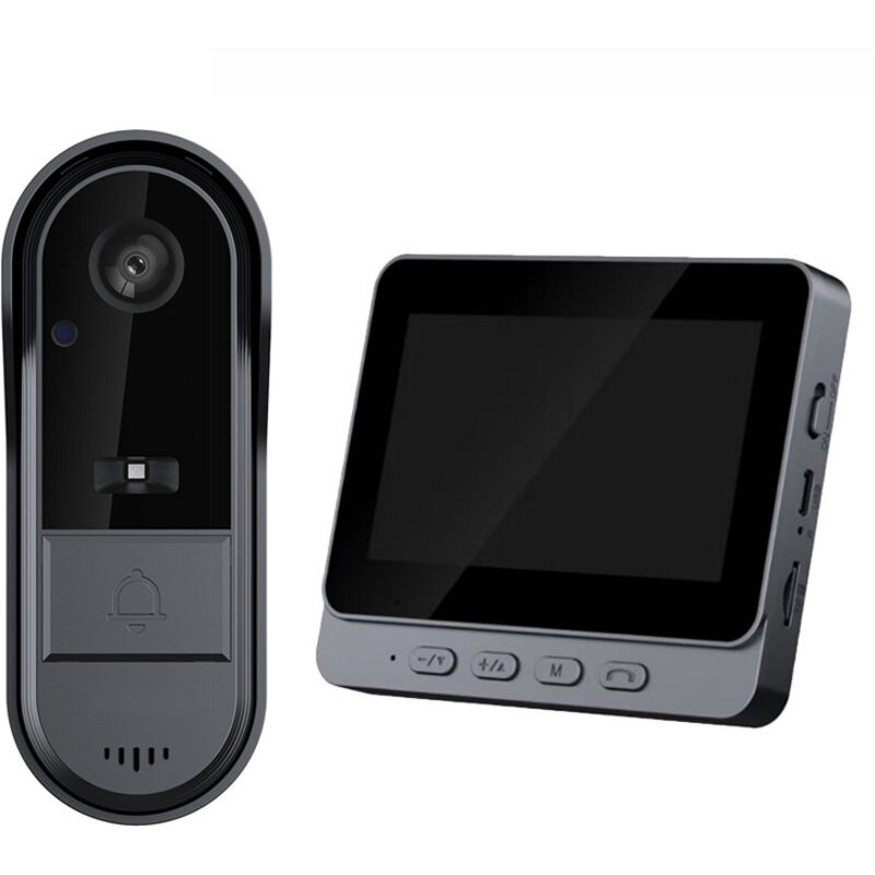 Kabellose, Wasserdichte Video-gegensprechanlage Ip65 - 1080p-kamera - 4,3" Ips-bildschirm - 170° Weitwinkel - Ir-nachtsicht - Bidirektionales Audio - Für Den Außenbereich