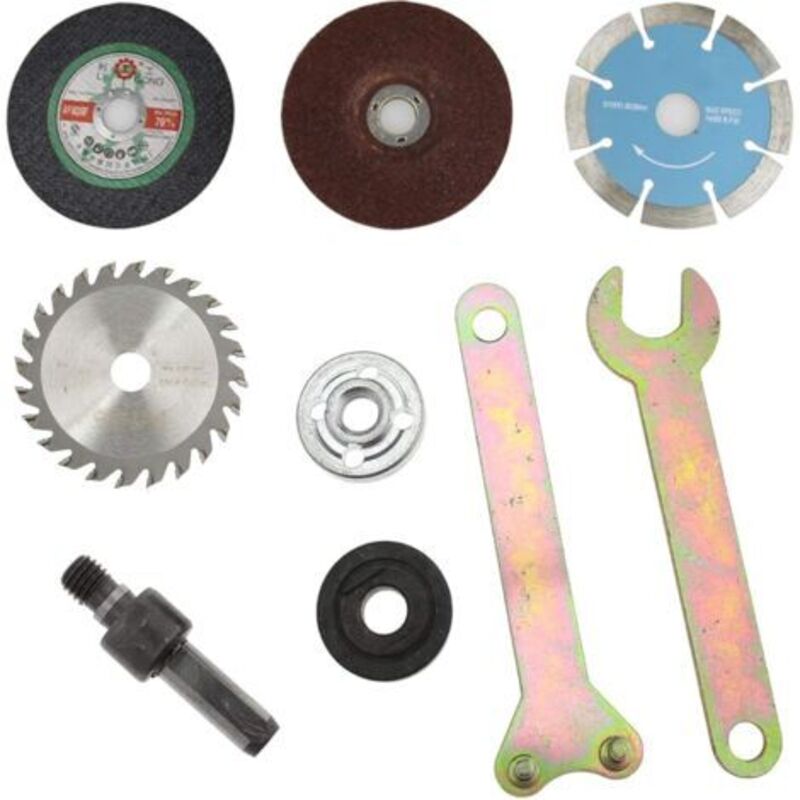 9-teiliger Bohrmaschinen-adapter, Winkelschleifer-schlüssel, 10 Mm Schaftbohrer-adapter (zum Schleifen, Fliesenschneiden, Metallschneiden) Mit Trennscheibe