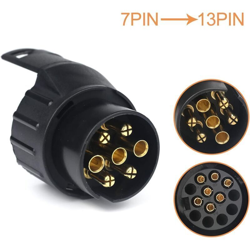 7/13 Adapter Stecker Anhänger 7 Auf 13 Polig Stecker Kupplung 7-polig Auf 13-polig Für Autoanhänger, Traktor, Wohnwagen, Fahrradträger